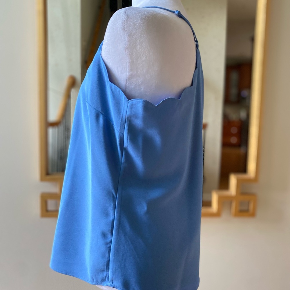J CREW Scalloped Cami Top - blue sz 8 - Picture 4 of 14